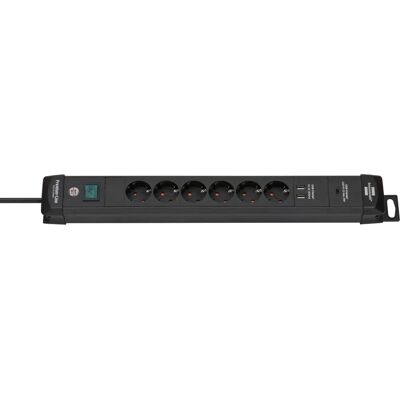 Extensión eléctrica Brennenstuhl - 6 tomas, USB, 3m - Negro Extensión eléctrica Brennenstuhl - 6 tomas, USB, 3m - Negro