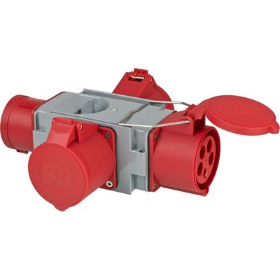 Brennenstuhl 1081670 Stekkeradapter - IP44, Grijs, Rood Brennenstuhl 1081670 Stekkeradapter - IP44, Grijs, Rood