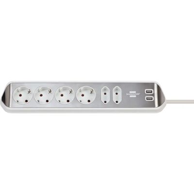 Brennenstuhl hosszabbító - 6 konnektor, 2m, Beltéri, Ezüst Brennenstuhl hosszabbító - 6 konnektor, 2m, Beltéri, Ezüst