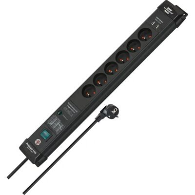 Brennenstuhl Steckdosenleiste - 6 Steckdosen, 3m, Schwarz, 2x USB, Schalter, Überspannungsschutz Brennenstuhl Steckdosenleiste - 6 Steckdosen, 3m, Schwarz, 2x USB, Schalter, Überspannungsschutz