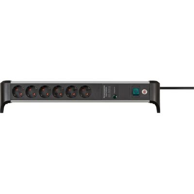 Regleta de 6 enchufes Brennenstuhl 3m Negro y Plata - Protector contra sobretensiones Regleta de 6 enchufes Brennenstuhl 3m Negro y Plata - Protector contra sobretensiones