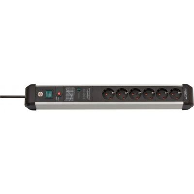 Brennenstuhl 1391010601 Mehrfachsteckdose - 6 Steckdosen, 5m Kabel, Schwarz/Silber Brennenstuhl 1391010601 Mehrfachsteckdose - 6 Steckdosen, 5m Kabel, Schwarz/Silber