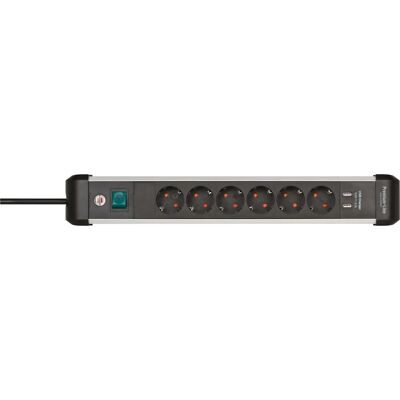 Extensión de corriente Brennenstuhl 1391030610 - 6 enchufes, 3 m, negro, plata Extensión de corriente Brennenstuhl 1391030610 - 6 enchufes, 3 m, negro, plata