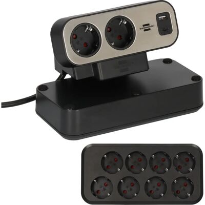 Brennenstuhl Steckdosenleiste - 10 Schutzkontakt, 2m, USB-C 30W, Schwarz/Silber Brennenstuhl Steckdosenleiste - 10 Schutzkontakt, 2m, USB-C 30W, Schwarz/Silber