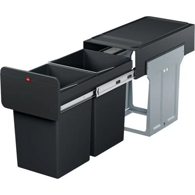 Hailo Tandem - Eingebauter Mülleimer - 2x14L - Schwarz - Küchenabfalltrennung Hailo Tandem - Eingebauter Mülleimer - 2x14L - Schwarz - Küchenabfalltrennung