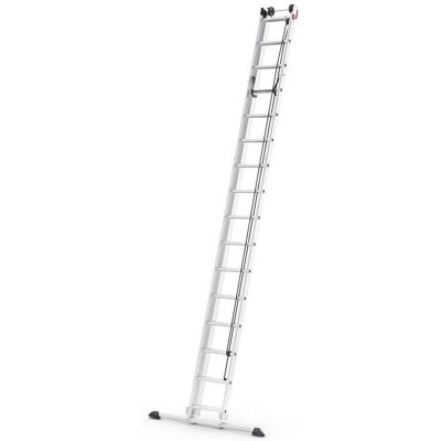 Échelle télescopique Hailo ProfiStep Duo en Aluminium 8,7m 2x16 Échelons - Publicité Échelle télescopique Hailo ProfiStep Duo en Aluminium 8,7m 2x16 Échelons - Publicité