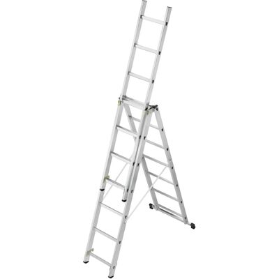 Hailo - Échelle convertible en aluminium 3 sections 3x7 échelons HobbyStep - Publicité Hailo - Échelle convertible en aluminium 3 sections 3x7 échelons HobbyStep - Publicité