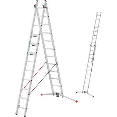 Hailo S110 Pro Leiter - 2x12 Sprossen, Verstellbar, Sicher Hailo S110 Pro Leiter - 2x12 Sprossen, Verstellbar, Sicher