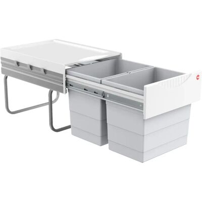 Hailo 3641121 Odpadkový koš - Úsporný, 2x18L, do skříně 40cm Hailo 3641121 Odpadkový koš - Úsporný, 2x18L, do skříně 40cm