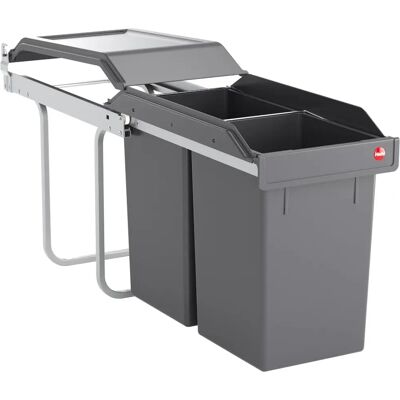 Hailo Tandem Abfalleimer - Grau, 2x15L, Küchenmontage Hailo Tandem Abfalleimer - Grau, 2x15L, Küchenmontage
