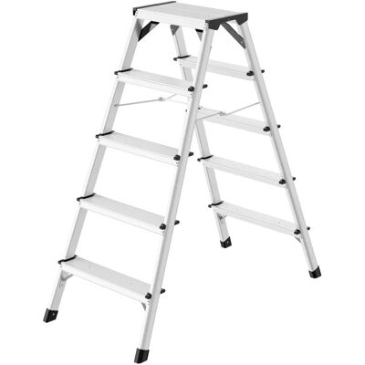 Scala Hailo D60 in alluminio - Doppio accesso, 5 gradini Scala Hailo D60 in alluminio - Doppio accesso, 5 gradini