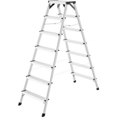 Escada multifuncional Hailo D60 de alumínio - 2x7 degraus Escada multifuncional Hailo D60 de alumínio - 2x7 degraus