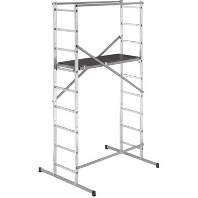 Échafaudage en aluminium Hailo 4m - Intérieur/Extérieur, max. 3,66m - Publicité Échafaudage en aluminium Hailo 4m - Intérieur/Extérieur, max. 3,66m - Publicité