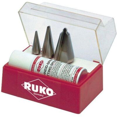 Ruko - Satz konischer Bohrer - 3-14 / 5-20 / 16-30,5 mm HSS mit Spray Ruko - Satz konischer Bohrer - 3-14 / 5-20 / 16-30,5 mm HSS mit Spray