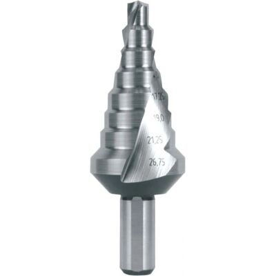 Ruko Broca Escalonada - 6-26,75mm - 8 Pasos - Plata - Modelo 101055 Ruko Broca Escalonada - 6-26,75mm - 8 Pasos - Plata - Modelo 101055