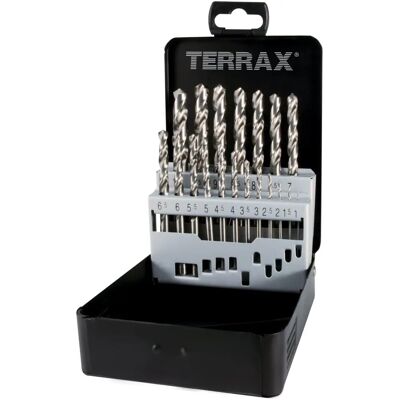 Conjunto de 19 brocas HSS Tierrax - DIN 338 Tipo N Conjunto de 19 brocas HSS Tierrax - DIN 338 Tipo N