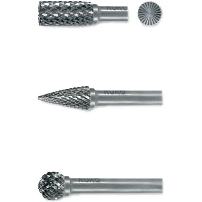 RUKO 116001 Tungsten Carbide Rotary Burrs - 3 Piece Set RUKO 116001 Tungsten Carbide Rotary Burrs - 3 Piece Set