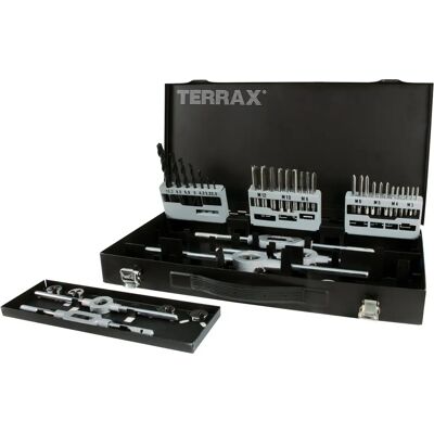 Set de herramientas Terrax A245030 - Roscas y corte 44 pz Set de herramientas Terrax A245030 - Roscas y corte 44 pz
