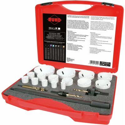 Ruko Hole Saw Set with 19 Bi-metal Saws - Steel & Metal Cutting Ruko Hole Saw Set with 19 Bi-metal Saws - Steel & Metal Cutting