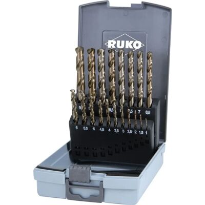 RUKO 215214RO HSSE-Co 5 Bohrerset - 19 Stück - Metall - DIN 338 RUKO 215214RO HSSE-Co 5 Bohrerset - 19 Stück - Metall - DIN 338