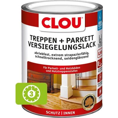 Clou Holzschutz Holzpflege Treppen-/Parkettlack - Holzschutz und Versiegelung Clou Holzschutz Holzpflege Treppen-/Parkettlack - Holzschutz und Versiegelung
