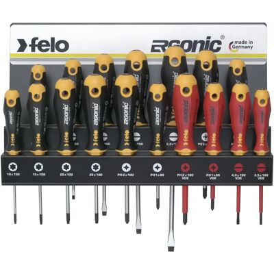 FELO Ergonic-XXL Screwdriver Set - Flexible Handle, 17 Pieces FELO Ergonic-XXL Screwdriver Set - Flexible Handle, 17 Pieces