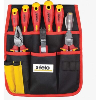 Felo 41399504 - Isolierte Werkzeugtasche mit 9 Werkzeugen - Elektriker Felo 41399504 - Isolierte Werkzeugtasche mit 9 Werkzeugen - Elektriker