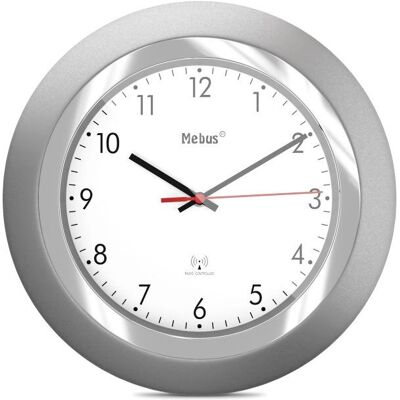 Mebus 19452 Väggklocka - Silver, Vit - Radiostyrd Mebus 19452 Väggklocka - Silver, Vit - Radiostyrd