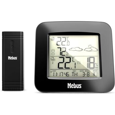 Station météo sans fil Mebus 40715 - Noir - Température, Humidité, Phases de la lune Station météo sans fil Mebus 40715 - Noir - Température, Humidité, Phases de la lune