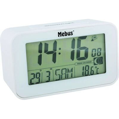 MEBUS 51461 Funk-Wecker - Mondkalender, Beleuchtung, Innenthermometer MEBUS 51461 Funk-Wecker - Mondkalender, Beleuchtung, Innenthermometer