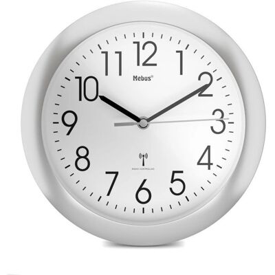 Mebus 52451 Wanduhr - Digital, Rund, Silber Mebus 52451 Wanduhr - Digital, Rund, Silber