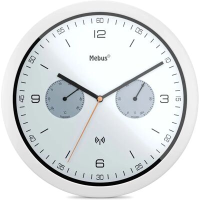 Mebus 52826 Wandklok - Radio-gestuurd, Thermo-Hygrometer, Hoogwaardige Kunststof Mebus 52826 Wandklok - Radio-gestuurd, Thermo-Hygrometer, Hoogwaardige Kunststof