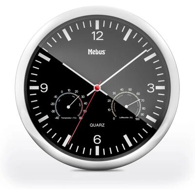 Horloge Murale Mebus 56731 Argent - Quartz Horloge Murale Mebus 56731 Argent - Quartz