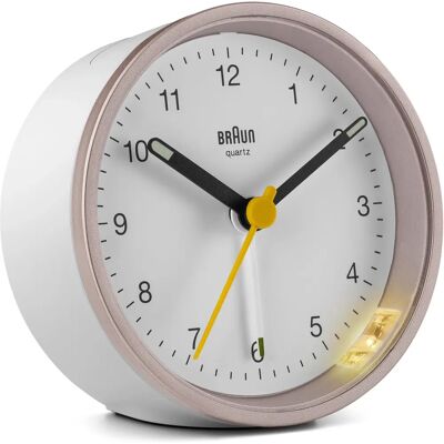 Réveil Braun BC12 - Compact, Rose/Blanc, Analogique - Publicité Réveil Braun BC12 - Compact, Rose/Blanc, Analogique - Publicité