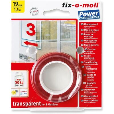 Suki Fix-0-Moll 1,5m x 19mm Átlátszó ragasztószalag - Max 50kg - Piros Suki Fix-0-Moll 1,5m x 19mm Átlátszó ragasztószalag - Max 50kg - Piros
