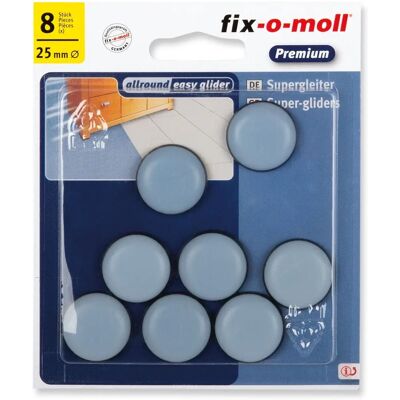 FIX-O-MOLL 3566480 Möbelgleiter - Selbstklebend, 25 mm, 8 Stück FIX-O-MOLL 3566480 Möbelgleiter - Selbstklebend, 25 mm, 8 Stück