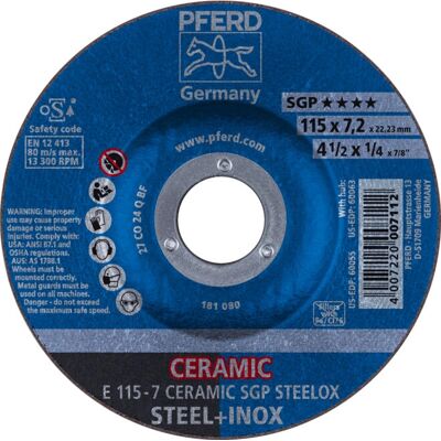 PFERD E 115-7 Schleif- und Trennscheibe - Stahl & Edelstahl PFERD E 115-7 Schleif- und Trennscheibe - Stahl & Edelstahl