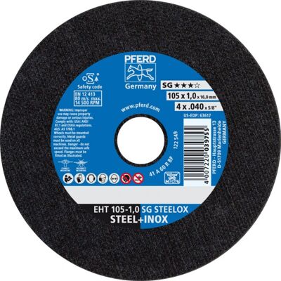 PFERD EHT 105-1,0 SG STEELOX/16,0 - Trennscheibe PFERD EHT 105-1,0 SG STEELOX/16,0 - Trennscheibe