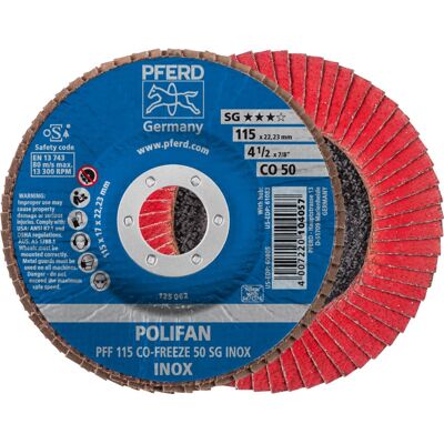 PFERD 67611550 PFF 115 CO-FREEZE 50 SG INOX Scheibe - Oberflächenfinish PFERD 67611550 PFF 115 CO-FREEZE 50 SG INOX Scheibe - Oberflächenfinish