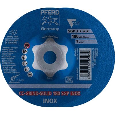 PFERD CC-GRIND-SOLID 180 SGP INOX Schleifscheibe - Edelstahl PFERD CC-GRIND-SOLID 180 SGP INOX Schleifscheibe - Edelstahl