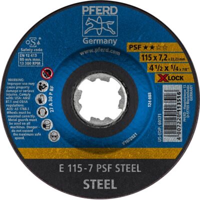 Accessorio per Smerigliatrice Angolare PFERD E 115-7 Psf Acciaio/x-Lock - Accessorio per Smerigliatrice Accessorio per Smerigliatrice Angolare PFERD E 115-7 Psf Acciaio/x-Lock - Accessorio per Smerigliatrice