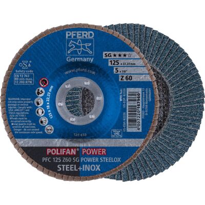 PFERD PFC 125 Z 60 SG POWER Slipplatta - Stål PFERD PFC 125 Z 60 SG POWER Slipplatta - Stål