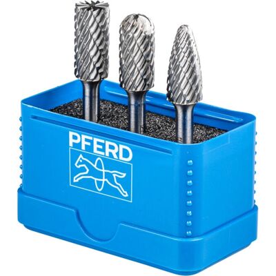 Juego de fresas de carburo de tungsteno PFERD 21901414 - Herramientas versátiles para acero y hierro Juego de fresas de carburo de tungsteno PFERD 21901414 - Herramientas versátiles para acero y hierro