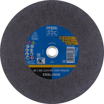 PFERD Psf Chop Steelox - 350mm Trennscheibe für Stahl & Edelstahl - 3kW PFERD Psf Chop Steelox - 350mm Trennscheibe für Stahl & Edelstahl - 3kW