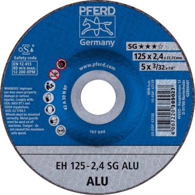 PFERD EH 125-2,4 SG ALU Winkelschleifer Zubehör - 125mm, 2,4mm, Gebogenes Modell PFERD EH 125-2,4 SG ALU Winkelschleifer Zubehör - 125mm, 2,4mm, Gebogenes Modell
