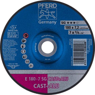 PFERD E 180-7 SG Hochleistungs-Schruppscheibe - Guss & Aluminium PFERD E 180-7 SG Hochleistungs-Schruppscheibe - Guss & Aluminium