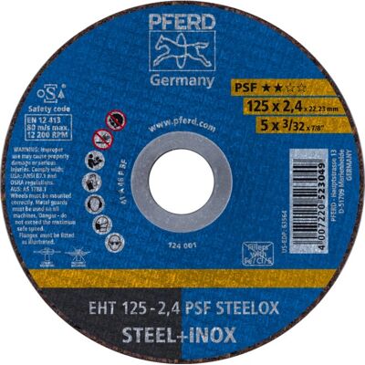 Accessorio per Smerigliatrice PFERD EHT 125-2,4 - Disco da Taglio Inox Accessorio per Smerigliatrice PFERD EHT 125-2,4 - Disco da Taglio Inox