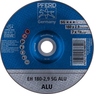 PFERD EH 180-2,9 SG ALU Winkelschleifer-Zubehör - 180 mm, Aluminium, Nichteisenmetalle PFERD EH 180-2,9 SG ALU Winkelschleifer-Zubehör - 180 mm, Aluminium, Nichteisenmetalle