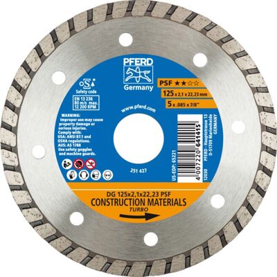 Accessorio per smerigliatrice angolare PFERD 68012222 - Disco diamantato 125mm Accessorio per smerigliatrice angolare PFERD 68012222 - Disco diamantato 125mm