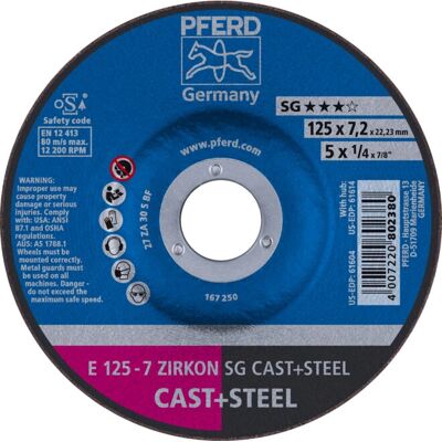PFERD E 125-7 ZIRKON SG Guss+Stahl Drehwerkzeug Schleifmittel PFERD E 125-7 ZIRKON SG Guss+Stahl Drehwerkzeug Schleifmittel
